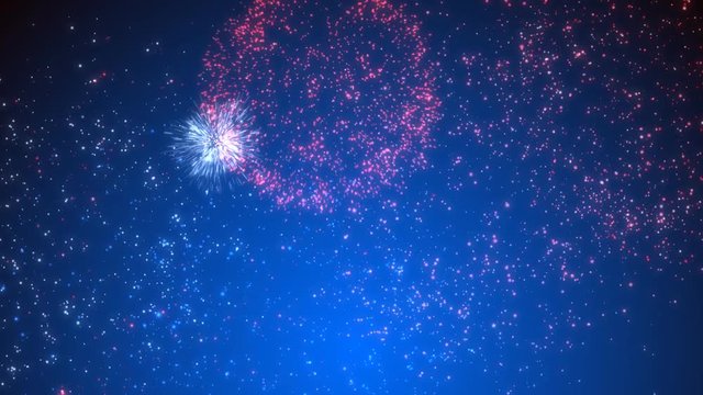 Loopable Red, White and Blue firework. Perfect for your 4th of July or New Year celebration.