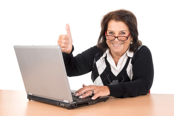 Senior woman with laptop