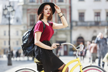 Girl riding a bicycle