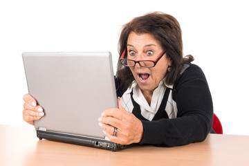 Senior woman with laptop