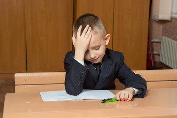 Small boy at school