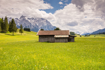 Alpine barn in the Karwendel Mountain range