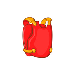 Red paintball vest icon in cartoon style on a white background