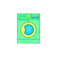 Washing machine icon in cartoon style on a white background