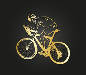 fahrradfahrer gold