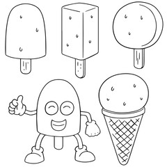 vector set of ice cream