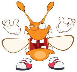 Illustration of a Funny clothes moth . Cartoon Character