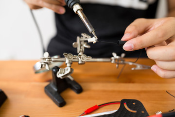 Welding parts on drone