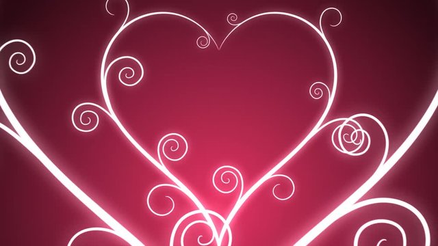 Loopable animated background of vines growing into hearts.