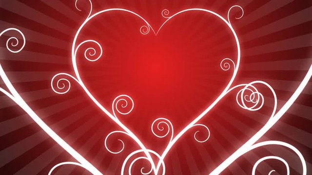 Loopable animated background of vines growing into hearts.