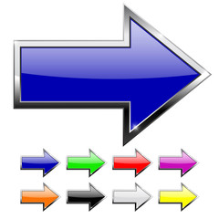 Arrows in chrome frame, colored set. Right