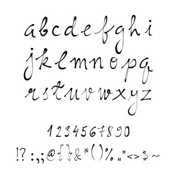 Vector handwritten letters, calligraphy