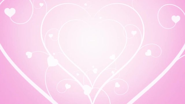Loopable animated background of vines growing into hearts.
