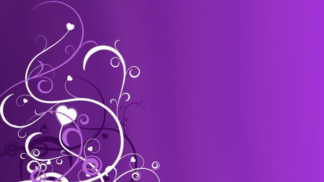 Loopable animated background of vines growing into hearts.