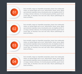 1,2,3,4 steps, timeline, infographics elements, banners, labels