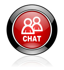 Glossy chat vector icon