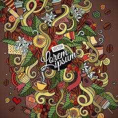 Doodles abstract decorative coffee background