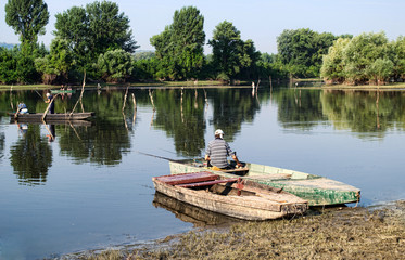 Fototapeta na wymiar Boats on the lake