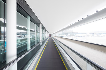 escalator in airport terminal