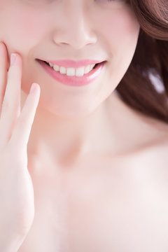 Beautiful woman with health teeth