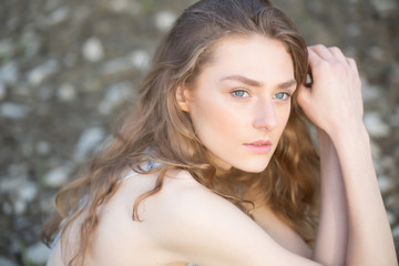 Fototapeta premium Pretty girl with beautiful face