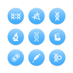 genetics icons set