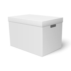 White cardboard storage box template.