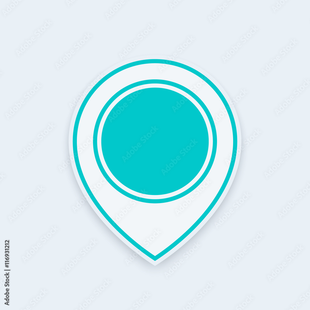 Poster map pointer icon, navigation mark sign, vector illustration