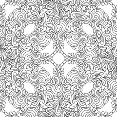 Seamless decorative zentangle graphic pattern on white backgroun