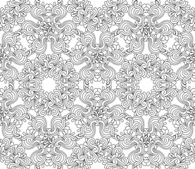 Seamless decorative zentangle graphic pattern on white backgroun