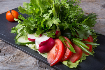 Sliced fresh vegetables