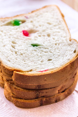 Sweet milk bread close up vertical image.