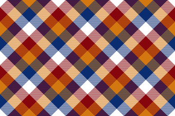 Colored diagonal check seamless fabric texture