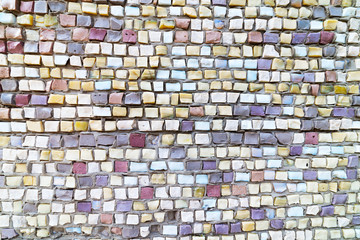 Colored stone and glass mosaic