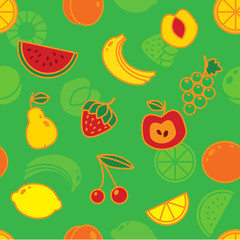 Seamless fruit pattern.