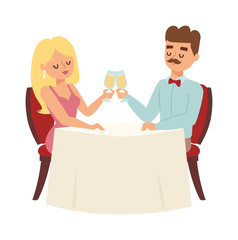 Dating couple in restaurant