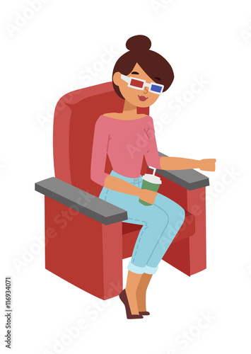 "Cinema girl vector illustration." Stock image and royalty-free vector