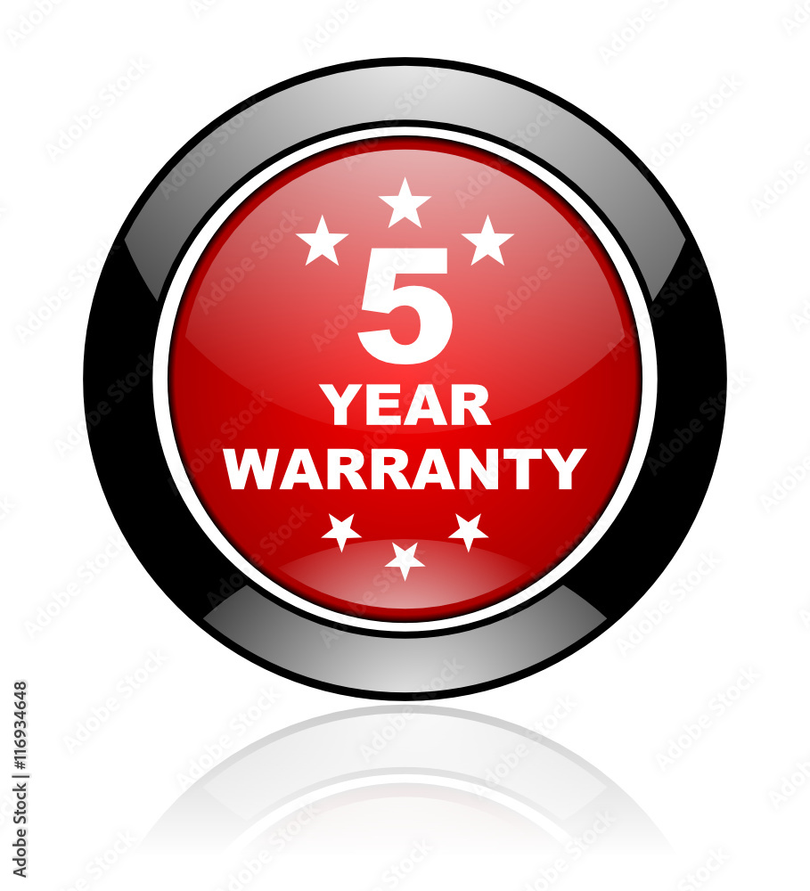 Aufkleber modern design red and black circle vector warranty icon. round web guarantee button.