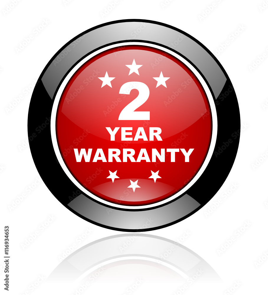 Aufkleber modern design red and black circle vector warranty icon. round web guarantee button.
