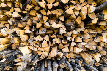 background stack of fire wood