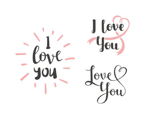 I love You vector text