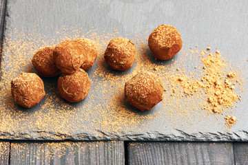 Homemade chocolate truffles