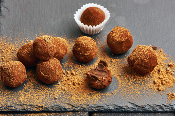 Homemade chocolate truffles