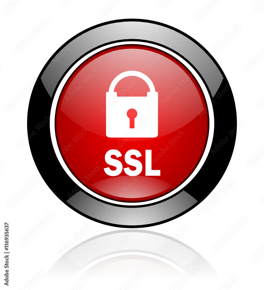 Fototapete modern design red and black circle vector security icon. round web button.
