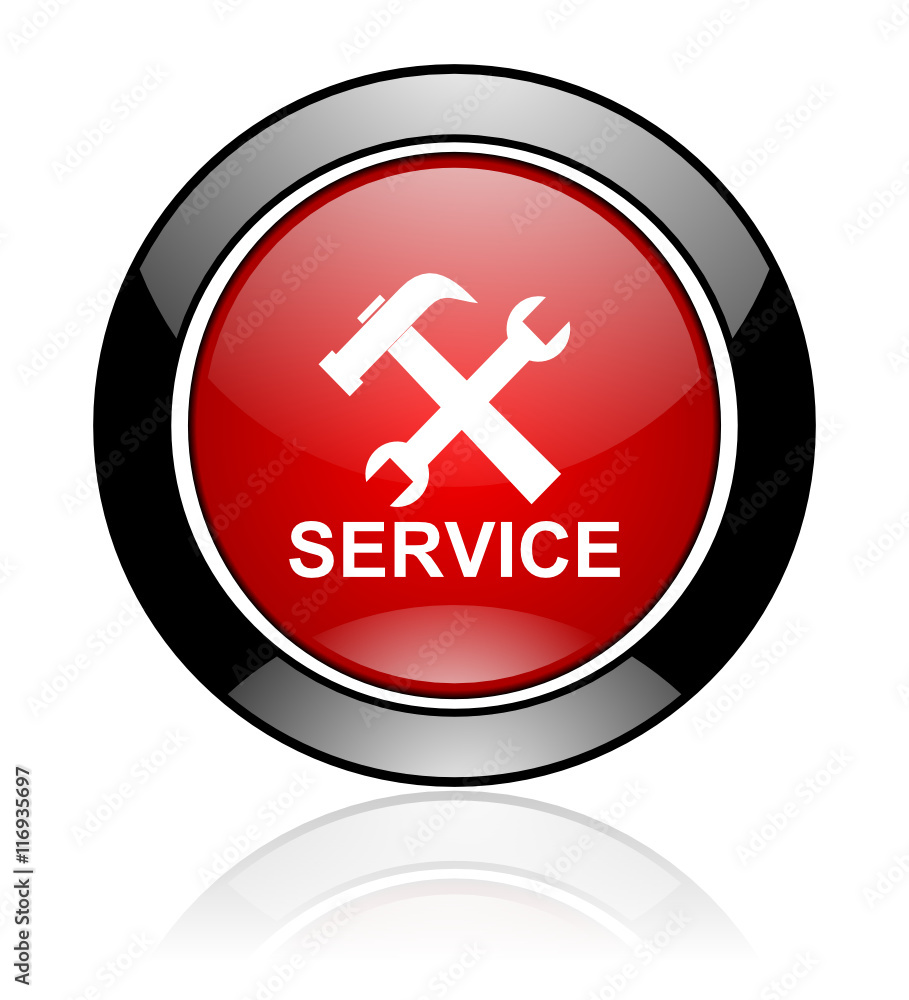 Poster modern design red and black round web service vector icon