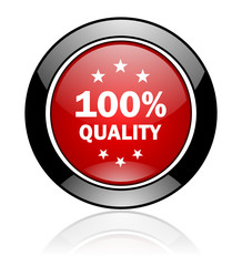 Modern design red and black circle vector quality icon. Round web warranty button. 