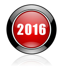 Modern design red and black round web 2016 vector icon