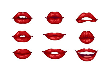 Fototapeta na wymiar Female lips isolated vector illustration.