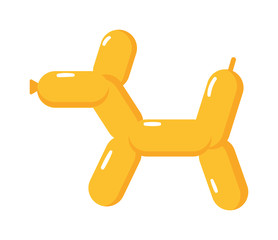 Color glossy dog balloons party vector illustration. Round entertainment balloon holiday festival happy gift. Balloon beautiful toy party day celebrate, isolated helium carnival tool.