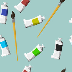 seamless pattern with artistic objects on background